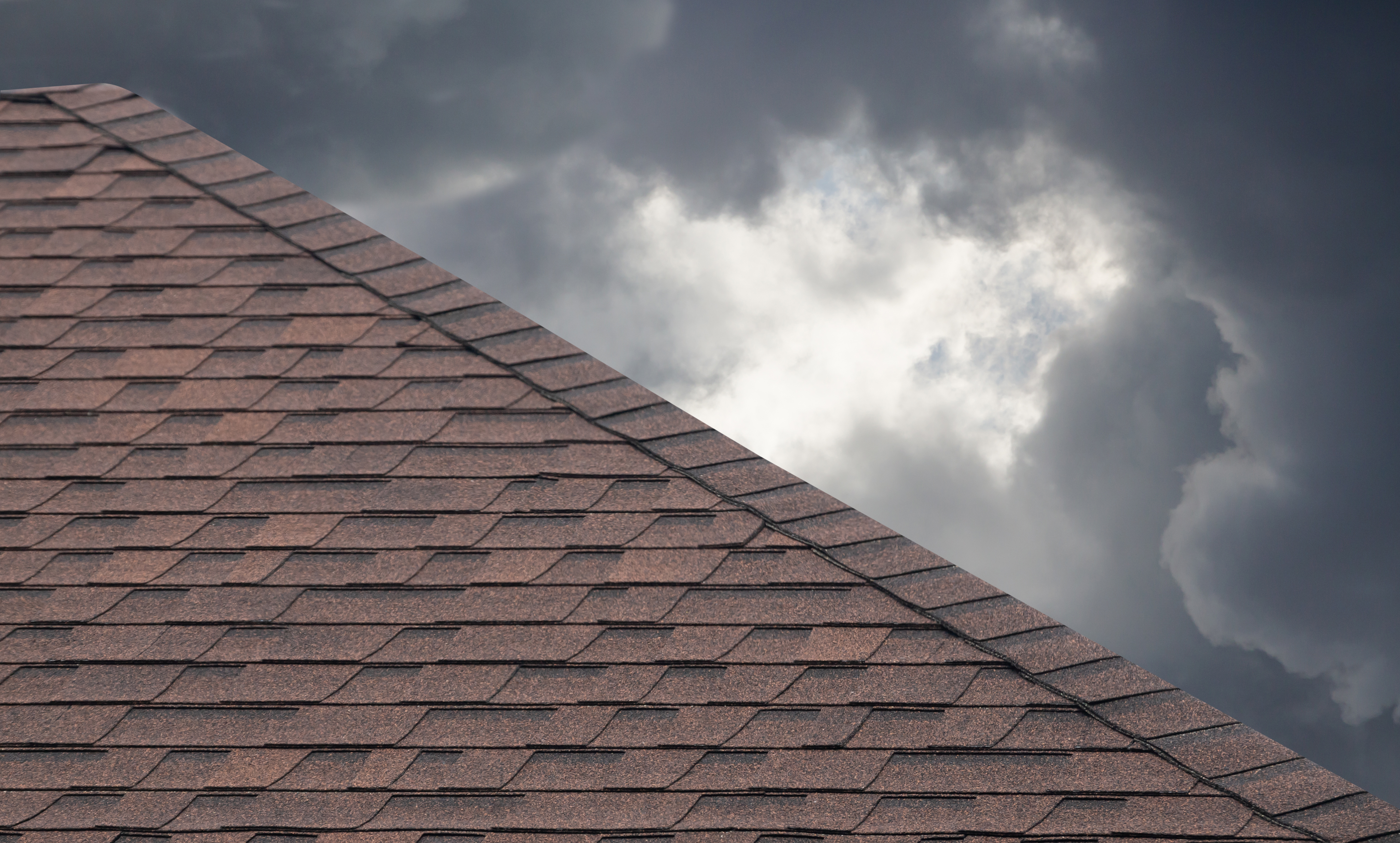 shot of roof before storm